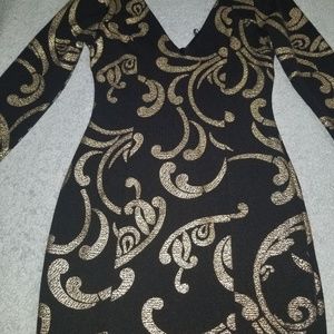 Black and gold dress